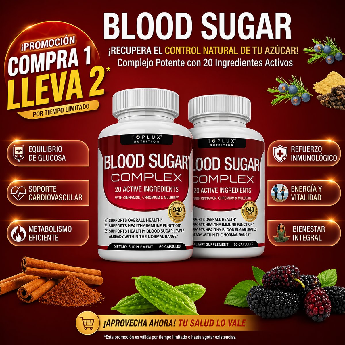OFERTA 2X1 | Suplement Blood Sugar | Wspiera prawidłowy poziom cukru we krwi
