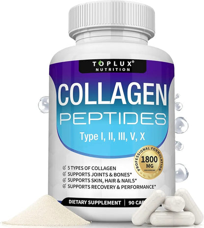 Kolagen Peptides typu I, II, III, V i X | Jędrna skóra, mocne włosy i stawy