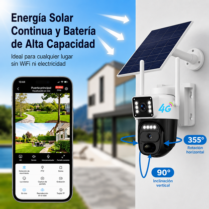 Solarna kamera bezpieczeństwa 4G 360° – monitoring bez WiFi