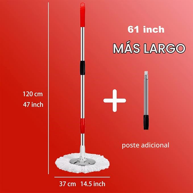 Obrotowy mop 360° z wiadrem i wyciskaczem - Łatwe i szybkie sprzątanie