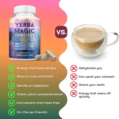 Yerba Mate w kapsułkach || Naturalna energia + Jasny umysł + Zdrowe jelita