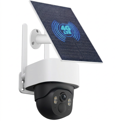 Panoramiczna zewnętrzna kamera bezpieczeństwa 4G z widokiem 360° i trybem nocnym